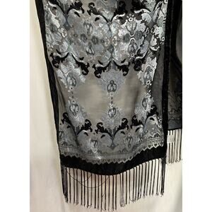 Burn Out Velvet Fringed Scarf Stevie Nicks Whimsygoth Fairy